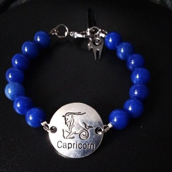 Capricorn Dreams! Blue Jasper Bracelet! December + January ~ Cappy Cappies Goats - Picture 1 of 7